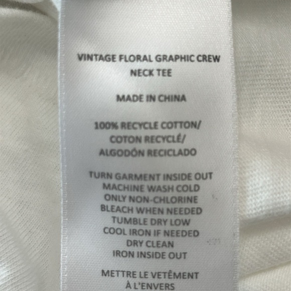 Joes Jeans Men's Vintage Floral Graphic Crew Neck Tee shirt White Large EUC - Picture 6 of 7